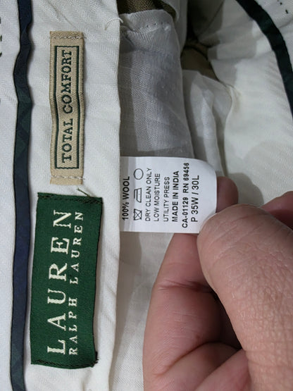 Pantalón De Vestir Ralph Lauren 35x30 Recto Café
