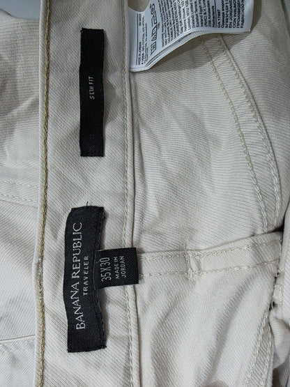 Pantalon Banana Republic 35x30 Traveler Slim Fit Beige
