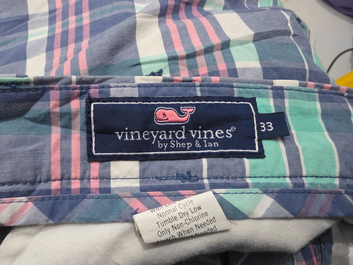 Bermuda Vineyad Vines Talla 33 Cuadro Azul