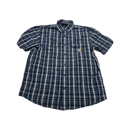 Camisa Carhatt Grande L Manga Corta Loose Fit Azul Cuadro