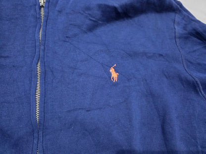 Sudadera Ralph Lauren Grande L Azul Pony Naranja Cierre