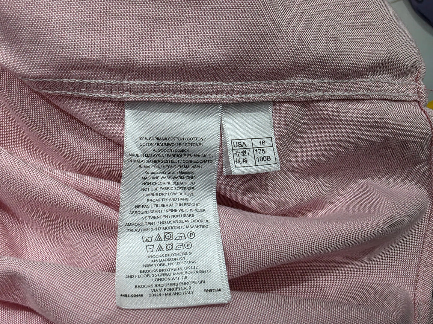 Camisa Brooks Brothers Grande 16-36 Madison Rosa