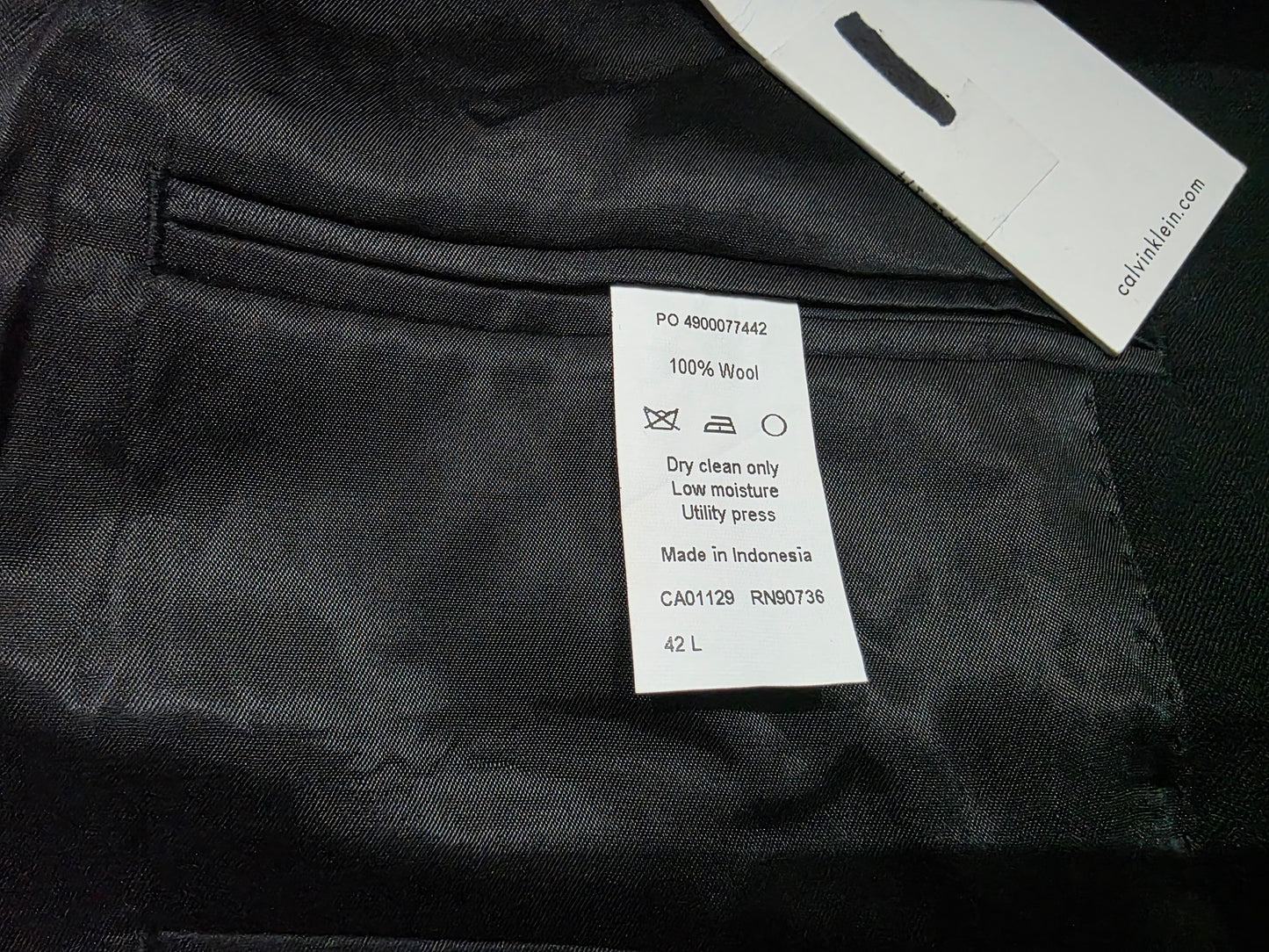 Saco Calvin Klein 42L Negro Lana