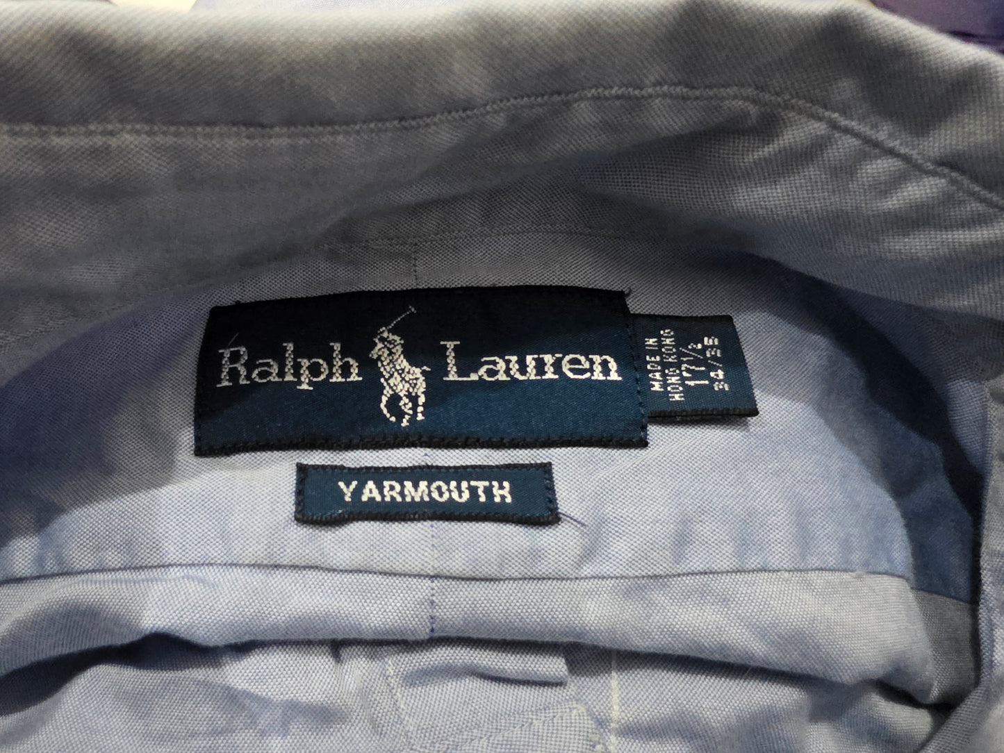 Camisa Ralph Lauren Xgrande Xl 17 1/2 34-35 Yarmouth Azul