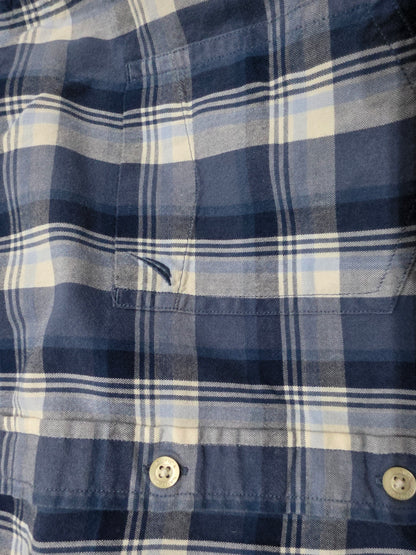 Camisa Manga Corta Nautica Xgrande Xl Slimfit Azul Cuadro