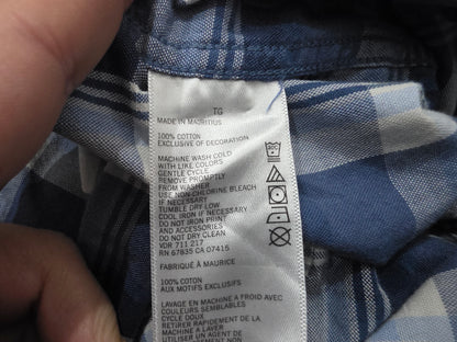 Camisa Manga Corta Nautica Xgrande Xl Slimfit Azul Cuadro