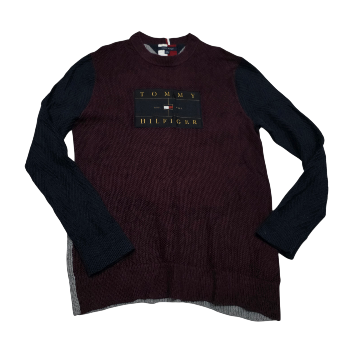 Sueter Tommy Hilfiger 2xl Vino Y Azul