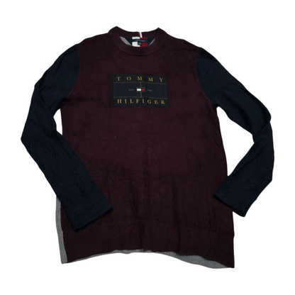 Sueter Tommy Hilfiger 2xl Vino Y Azul