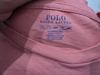 Playera Ralph Lauren 2xl Classic Fit Coral Deslavado