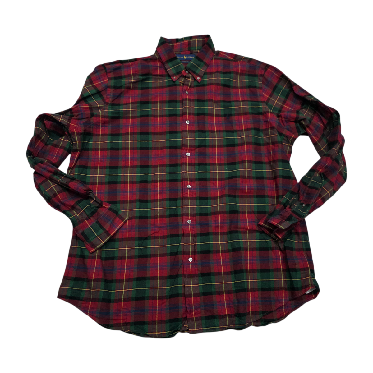 Camisa Ralph Lauren 2xl Classic Fit Cuadro Rojo Y Verde