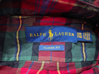 Camisa Ralph Lauren 2xl Classic Fit Cuadro Rojo Y Verde