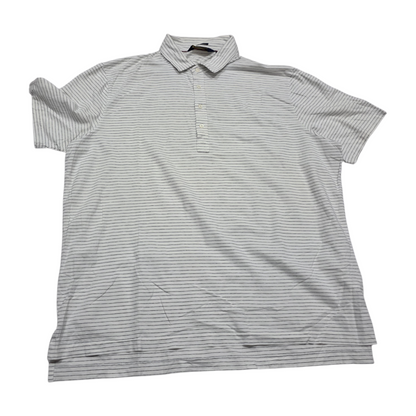 Playera Polo Golf Ralph Lauren Stretch 2xl Blanca Linea Gris
