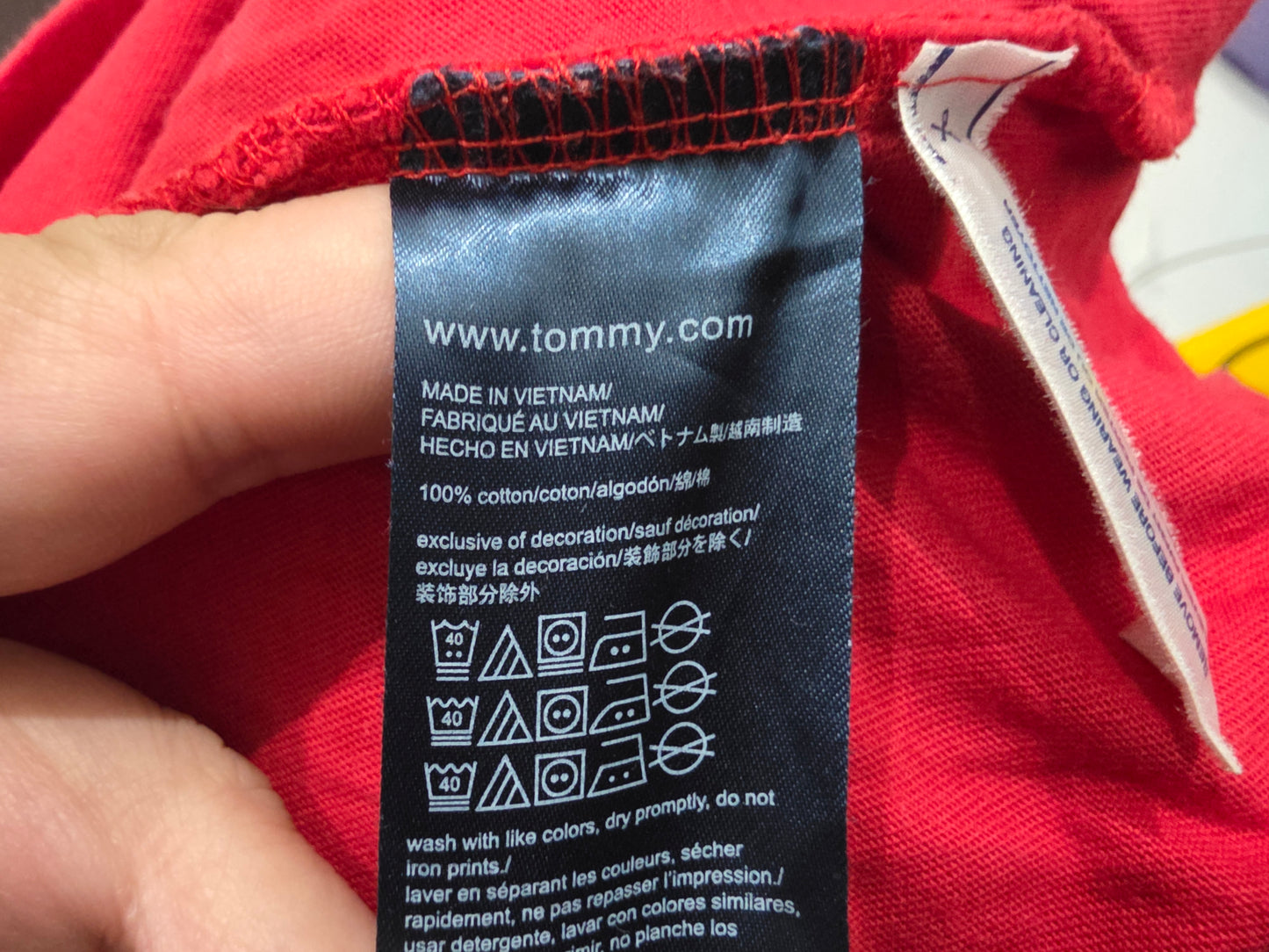 Playera Tommy Hilfiger 2xl Rojo Cuello Redondo