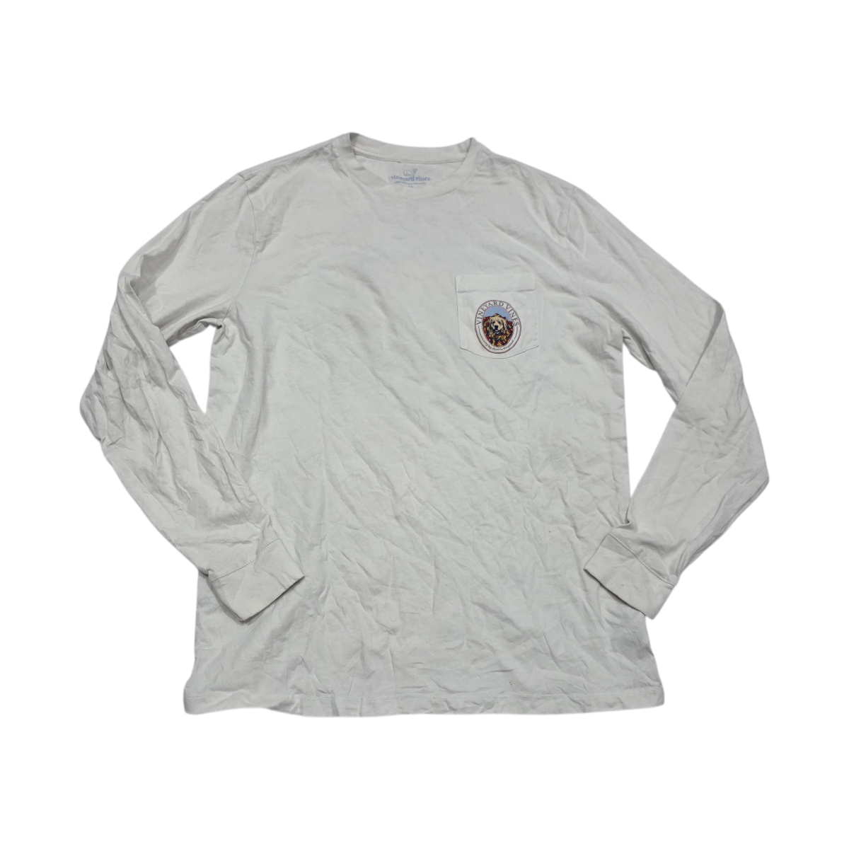 Playera manga larga Vineyard Vines Mediana M Blanca perrito