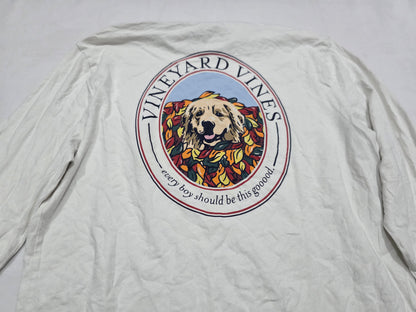 Playera manga larga Vineyard Vines Mediana M Blanca perrito