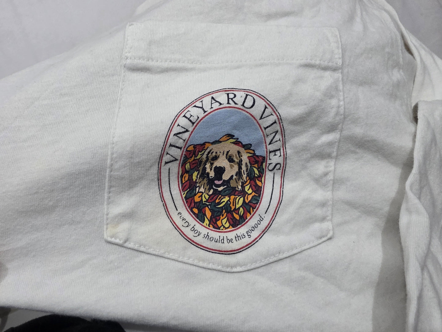 Playera manga larga Vineyard Vines Mediana M Blanca perrito