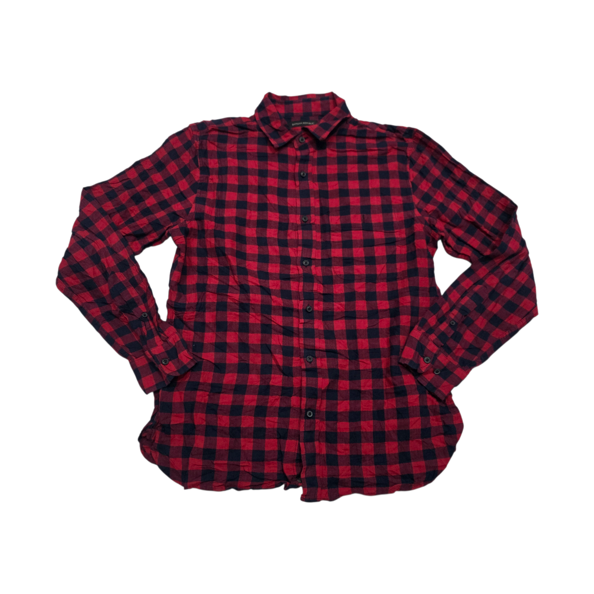 Camisa Banana Republic Mediana Untucked Slimfit roja cuadro