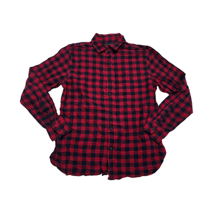 Camisa Banana Republic Mediana Untucked Slimfit roja cuadro