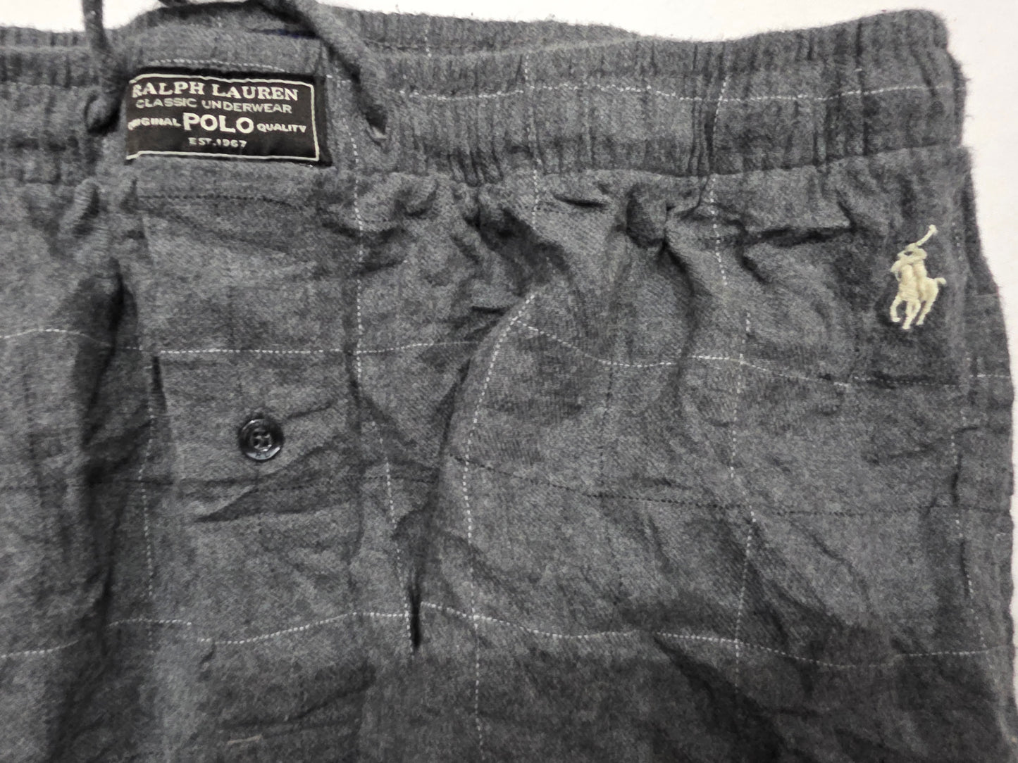 Pijama Ralph Lauren Grande L Gris Cuadro