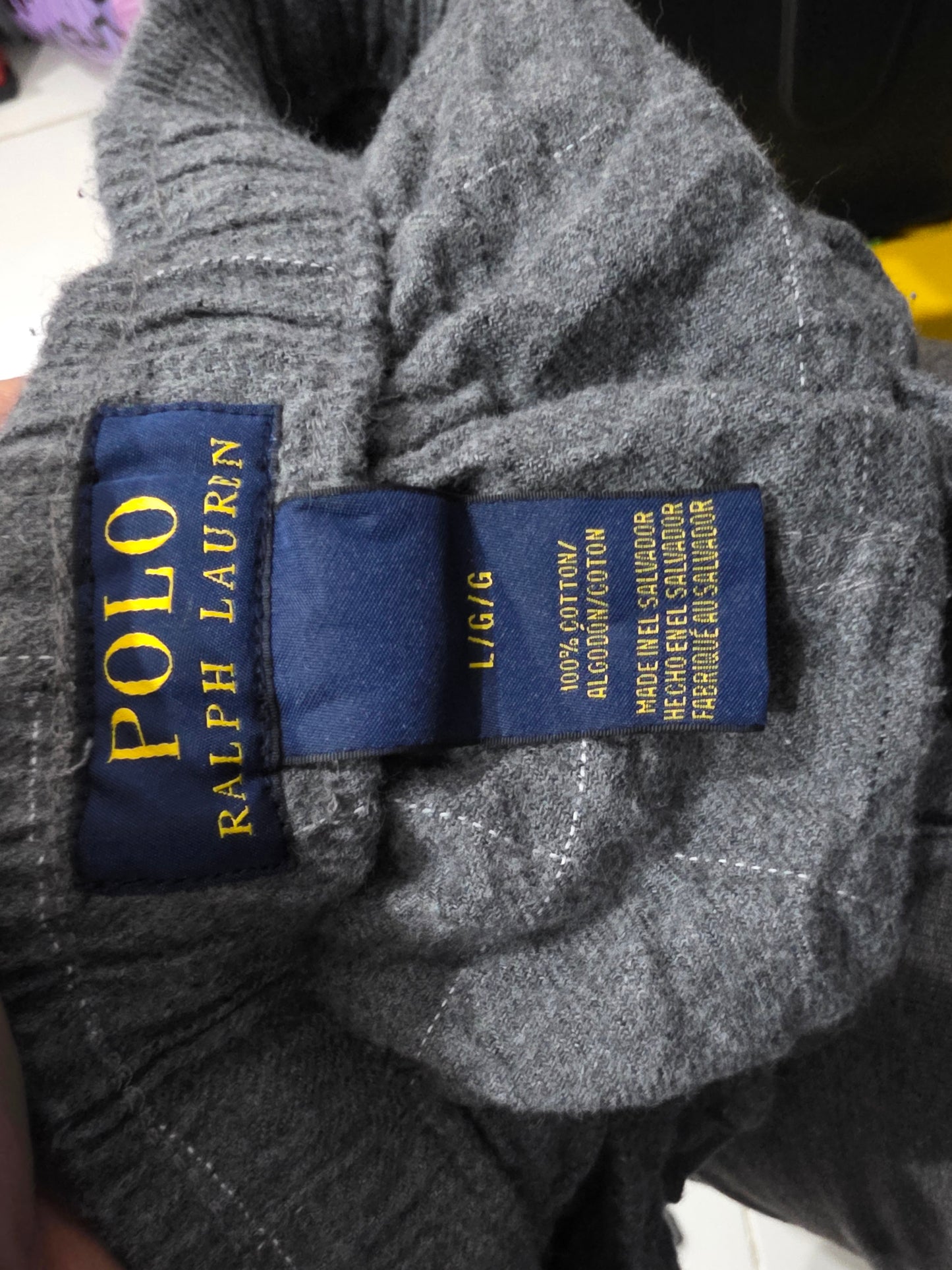 Pijama Ralph Lauren Grande L Gris Cuadro