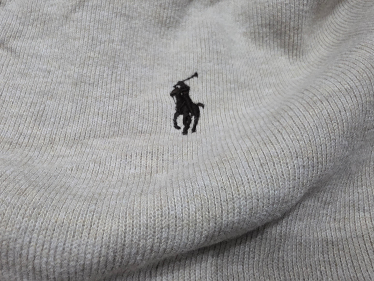 Sueter Ralph Lauren Grande L Beige Oscuro Pony Azul