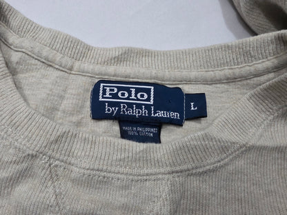 Sueter Ralph Lauren Grande L Beige Oscuro Pony Azul