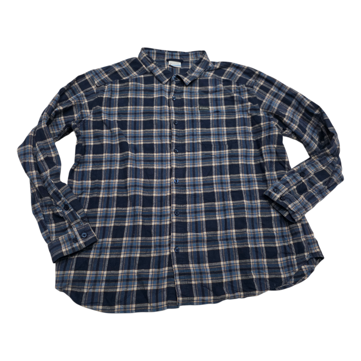 Camisa Columbia 2xl Cuadro Azul Franela