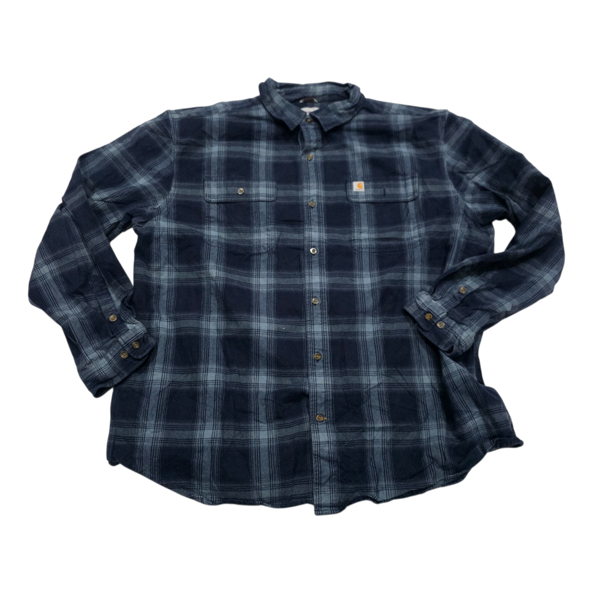 Camisa Carhatt 2xl Azul Cuadro Franela