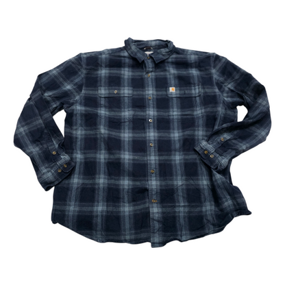 Camisa Carhatt 2xl Azul Cuadro Franela