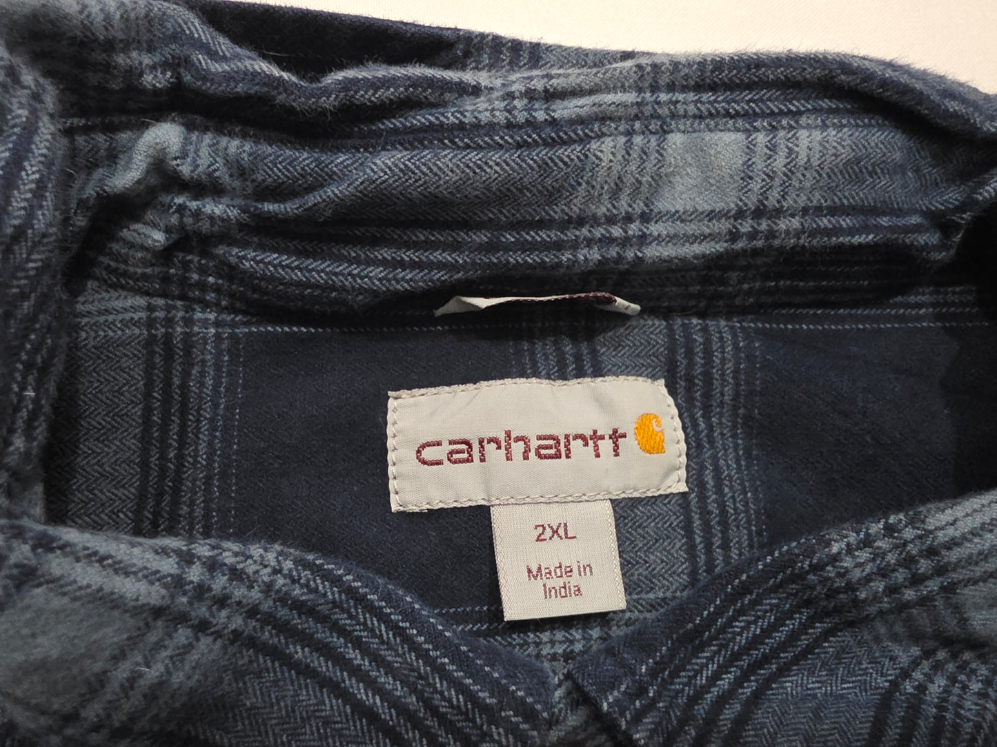 Camisa Carhatt 2xl Azul Cuadro Franela