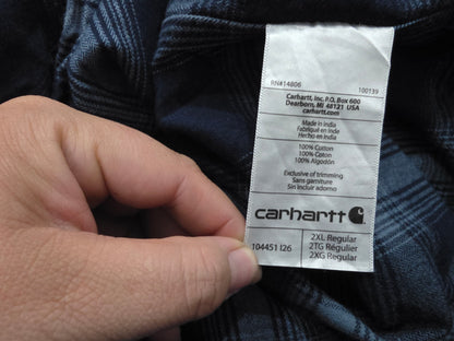 Camisa Carhatt 2xl Azul Cuadro Franela