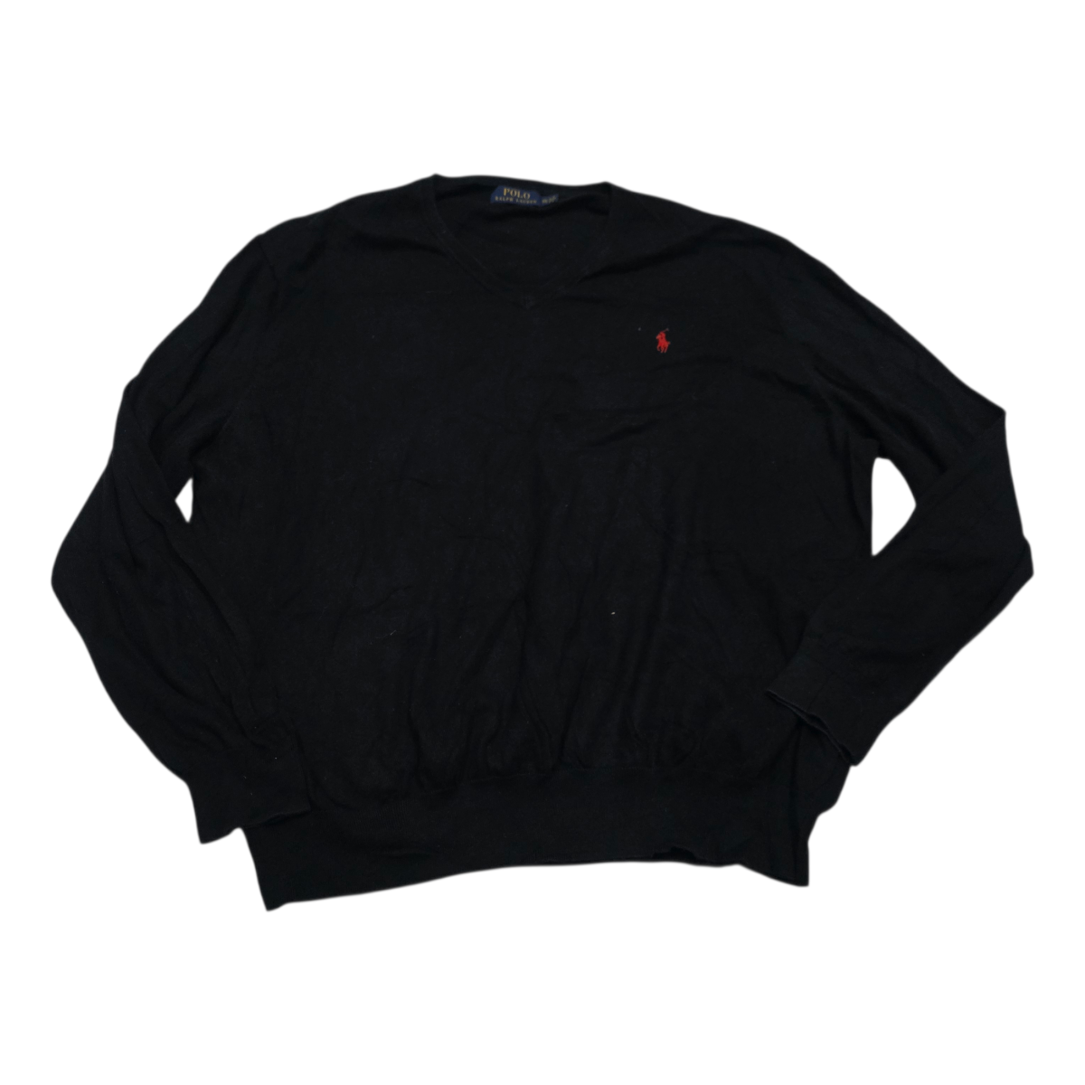 Sueter Ralph Lauren 2xl Negro Pony Rojo Delgado