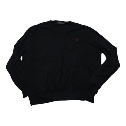 Sueter Ralph Lauren 2xl Negro Pony Rojo Delgado