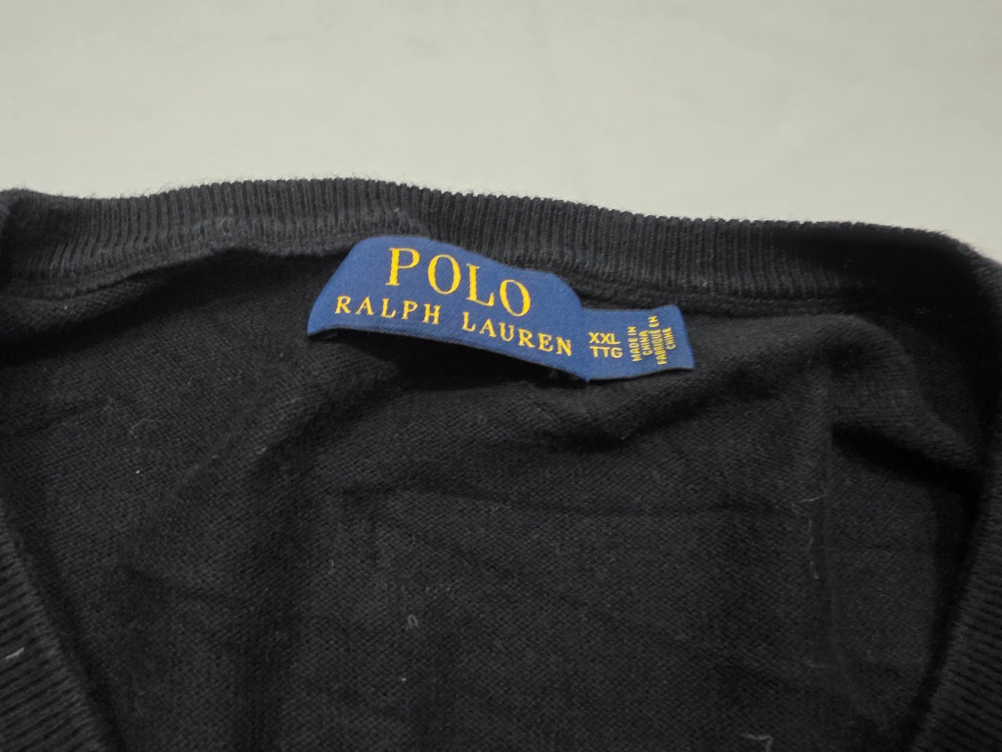 Sueter Ralph Lauren 2xl Negro Pony Rojo Delgado