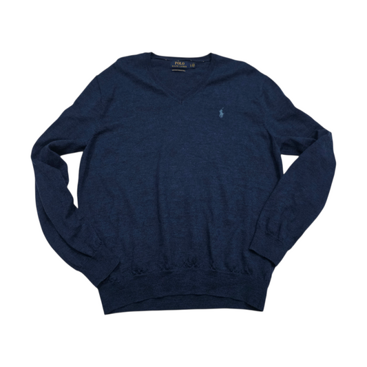 Sueter Ralph Lauren Grande L Azul Lana Lavable