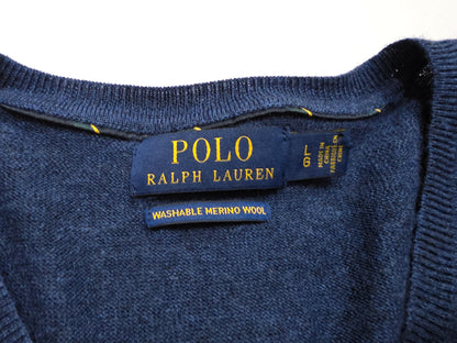 Sueter Ralph Lauren Grande L Azul Lana Lavable