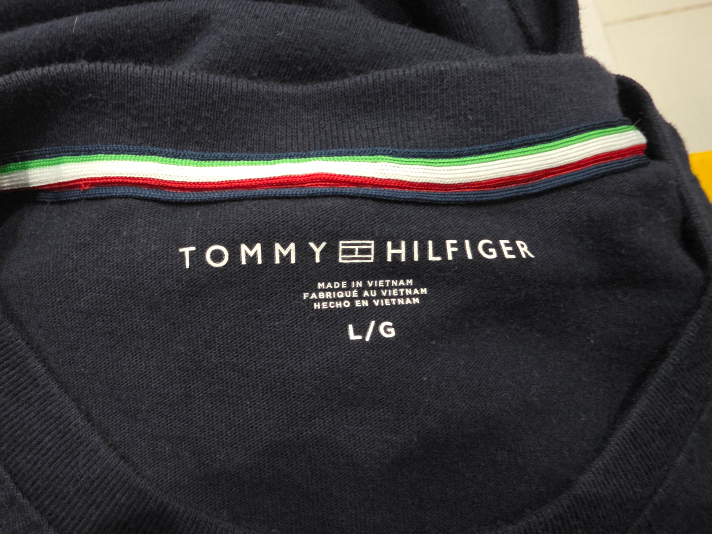 Playera Tommy Hilfiger Grande L Azul Con Logotipo