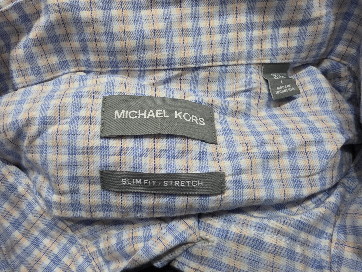 Camisa Michael Kors Grande 16 1/2 32-33 Slimfit Azul