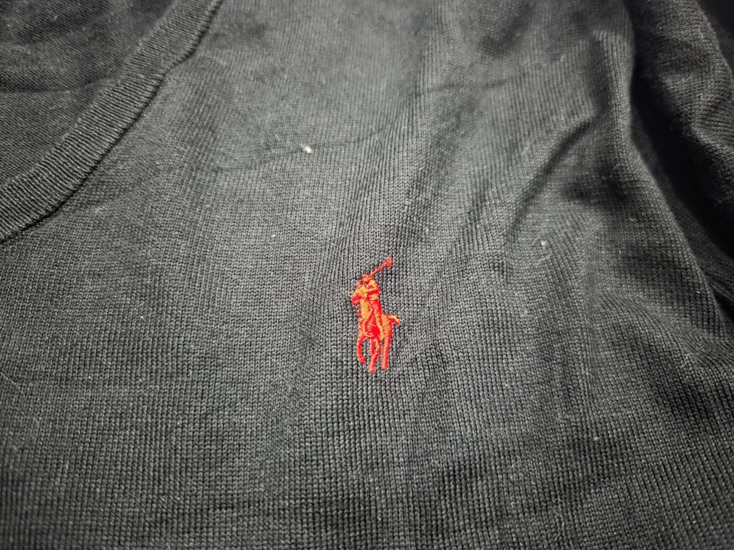 Sueter Ralph Lauren Xgrande Xl Negro Pony Rojo