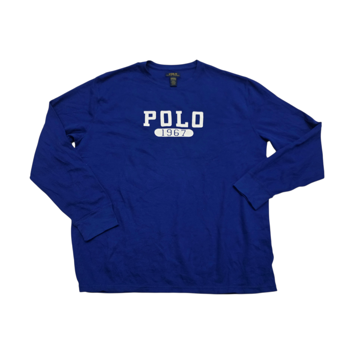 Playera Manga Larga Ralph Lauren 2xl Azul Letras