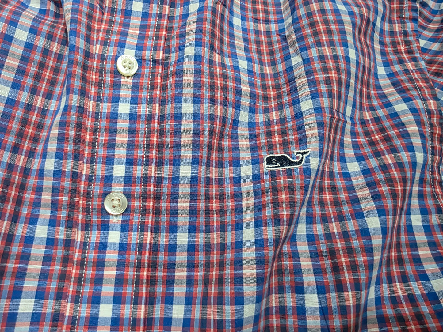 Camisa Vineyard Vines Xchico Xs Cuadro Rojo Y Azul