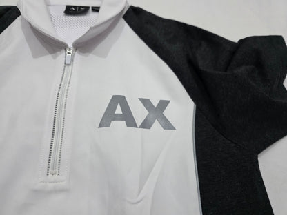 Playera Polo Armani Exchange Xchico Xs Blanca Y Negro