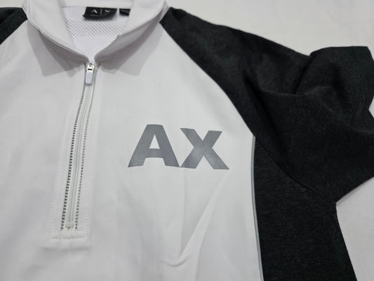 Playera Polo Armani Exchange Xchico Xs Blanca Y Negro