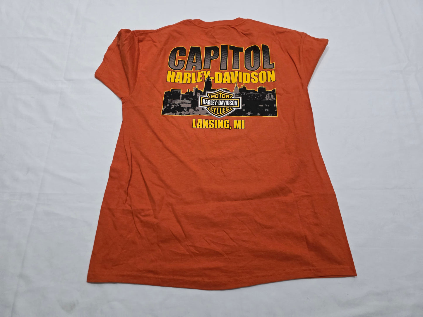 Playera Harley Davidson Xgrande Xl Naranja Capitol