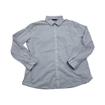 Camisa Tommy Hilfiger 2xl 18 34-35 Azul Claro Lineas
