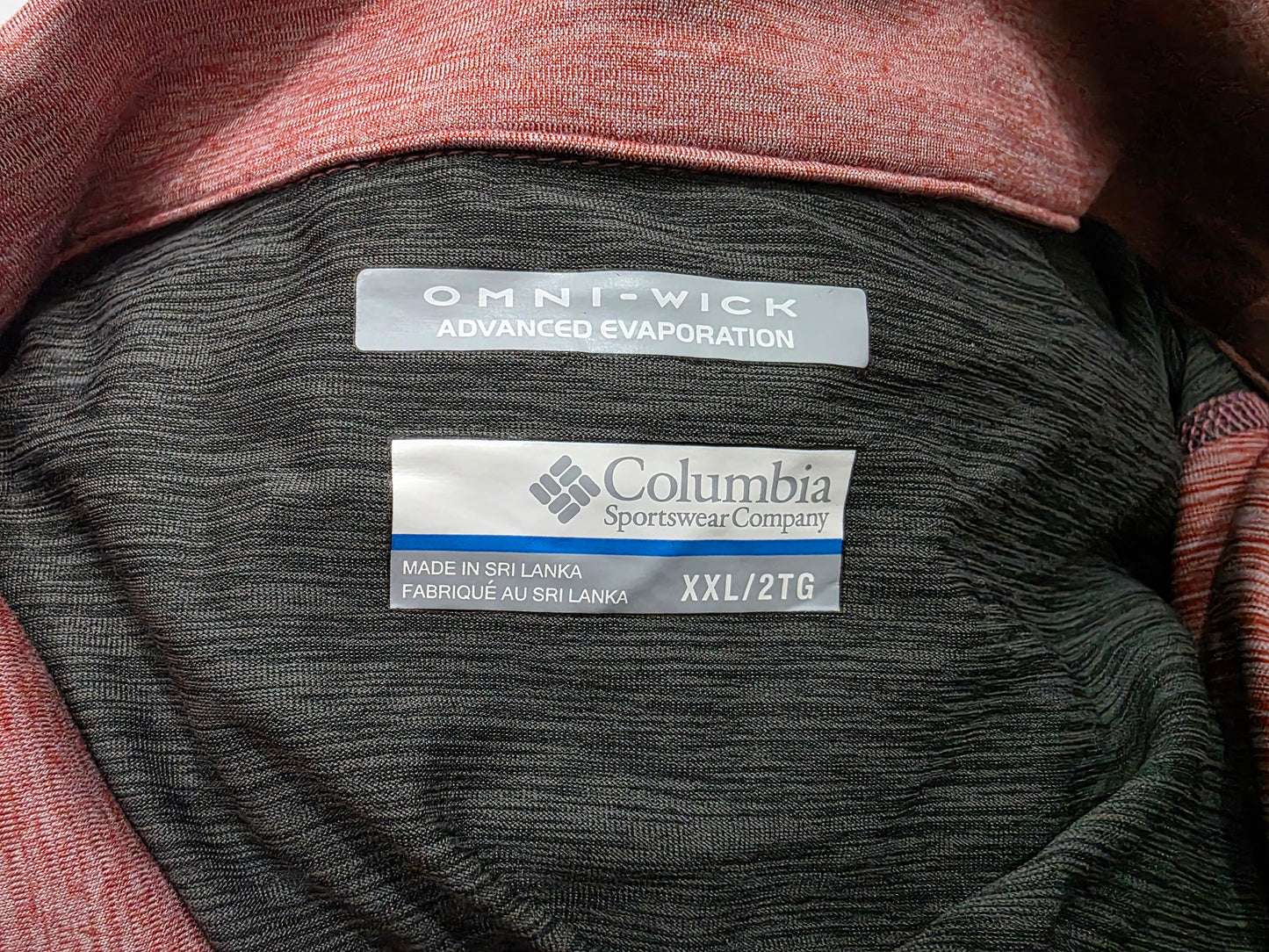 Playera Con Cierre Columbia 2xl Vino
