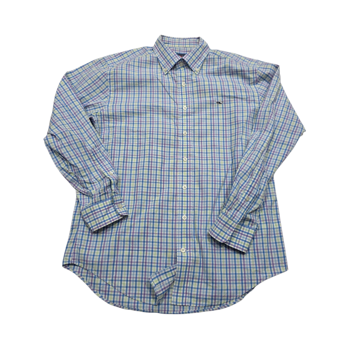 Camisa Vineyard Vines Chico S Cuadro Azul Y Verde