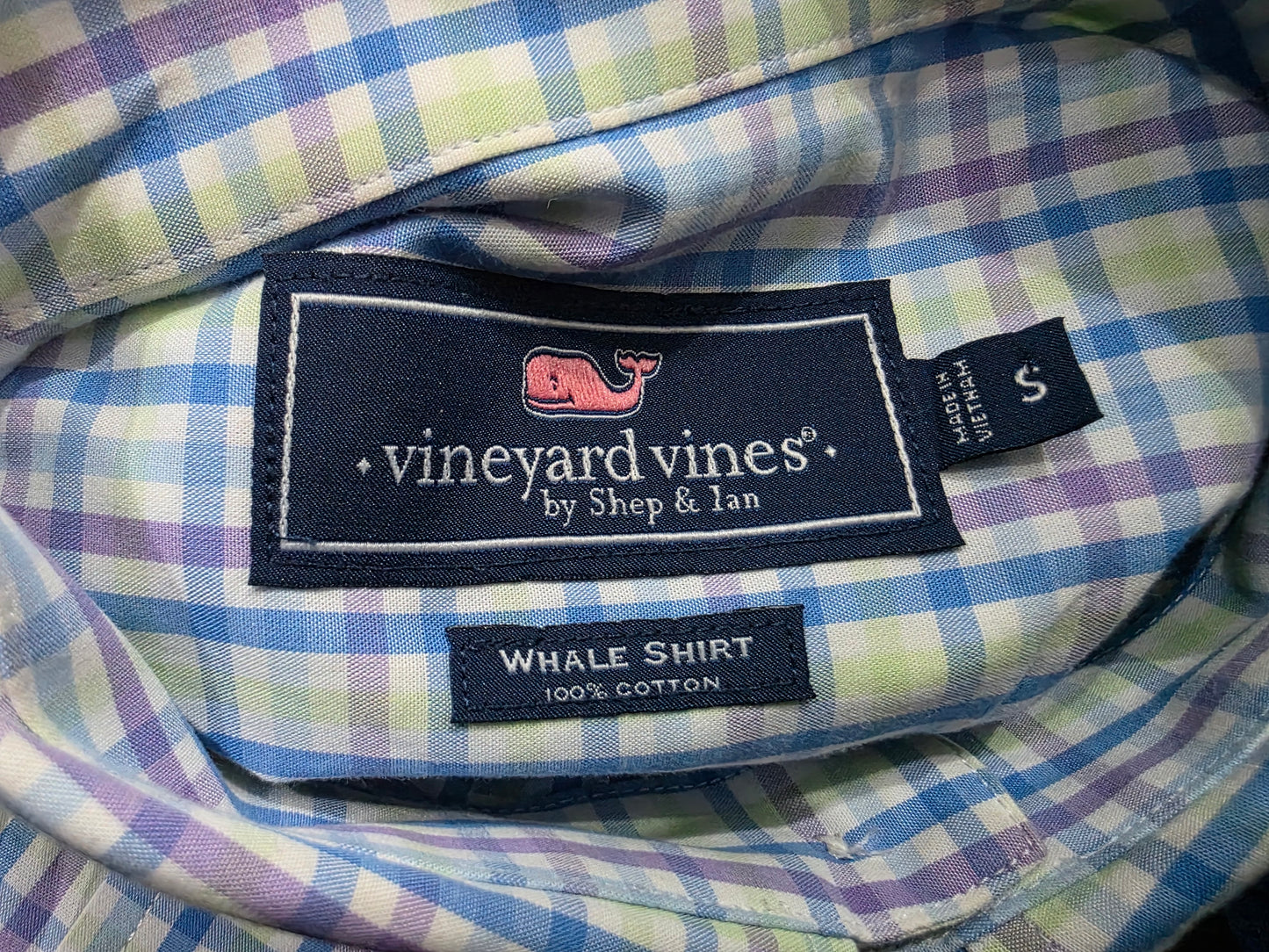 Camisa Vineyard Vines Chico S Cuadro Azul Y Verde