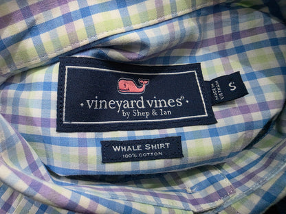 Camisa Vineyard Vines Chico S Cuadro Azul Y Verde
