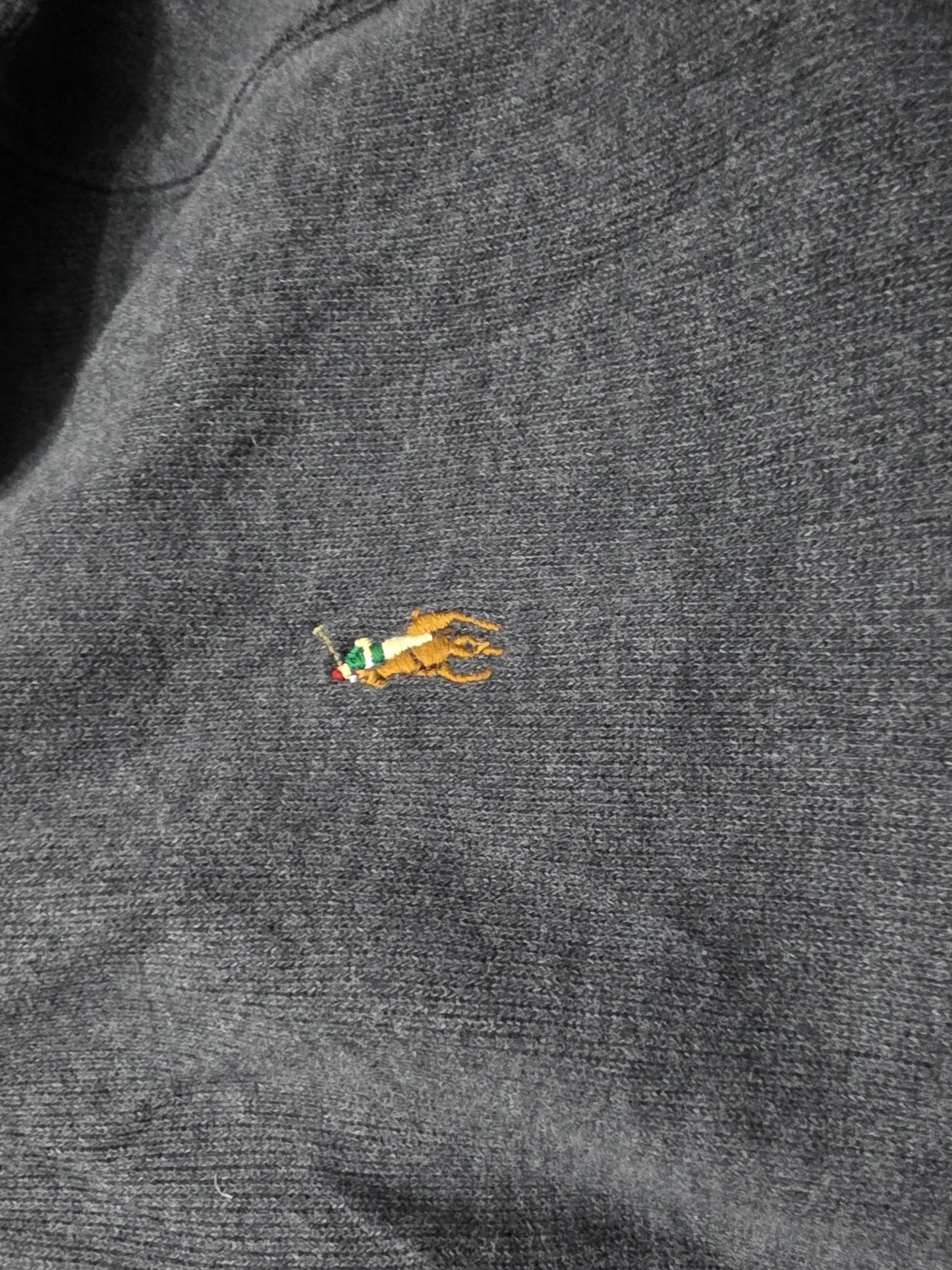 Sueter Ralph Lauren Grande L Gris Pony Colores
